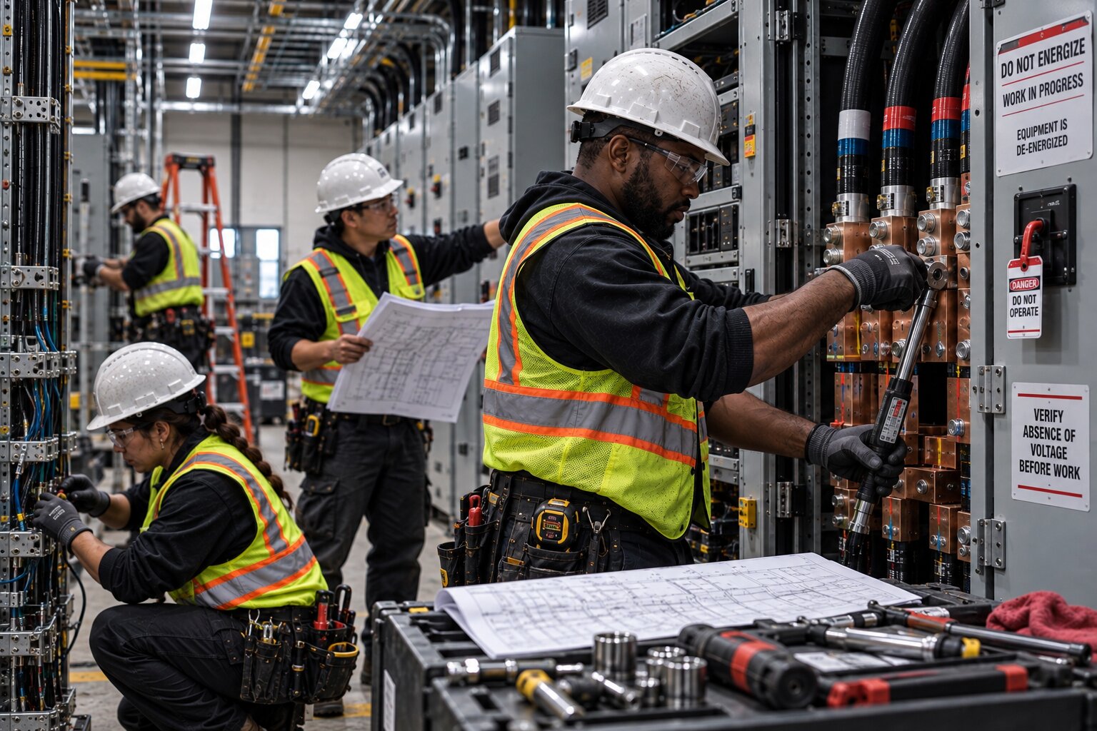 TRIFECTA unit building Mission-Critical control-panel wiring in the field